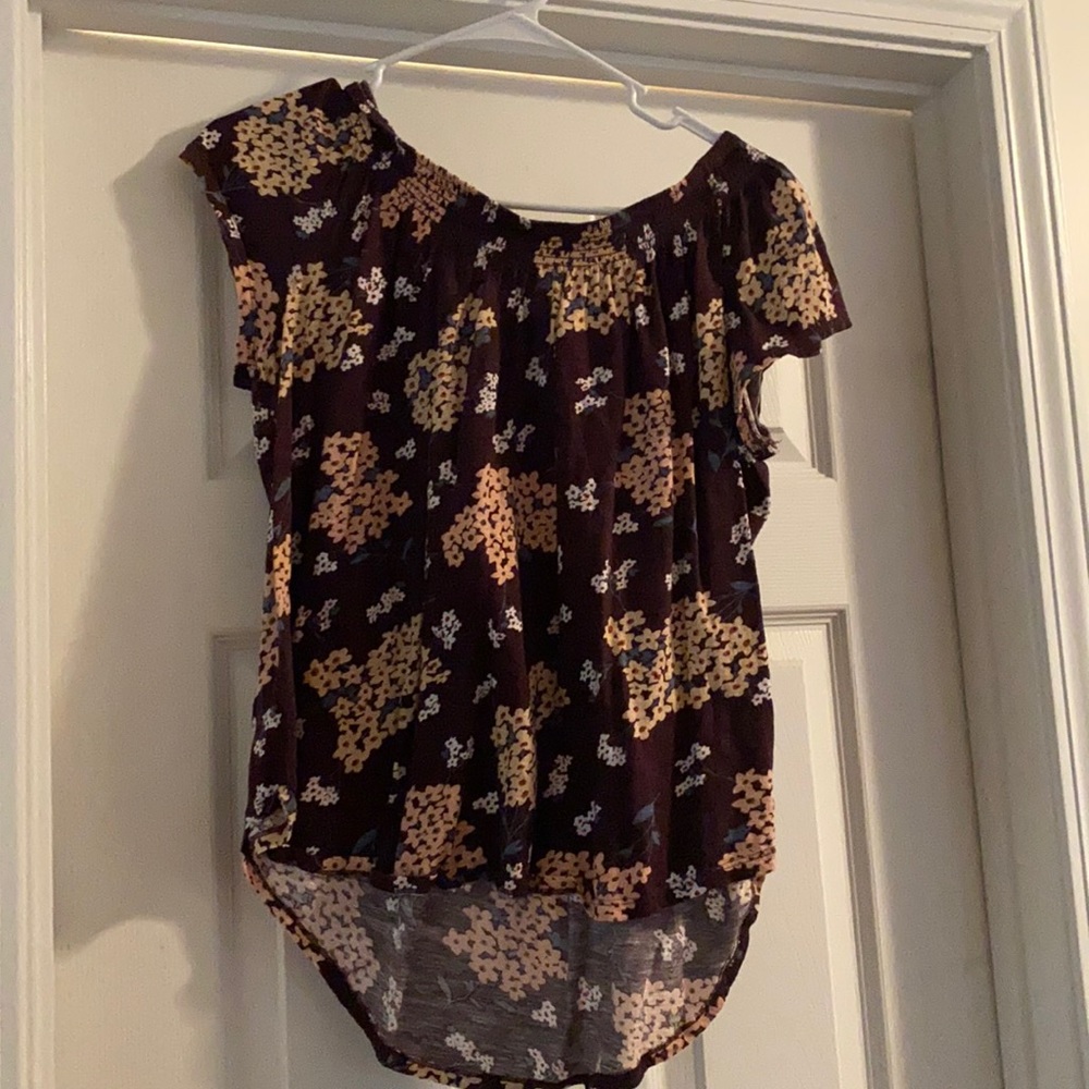 Loft Purple Floral Top